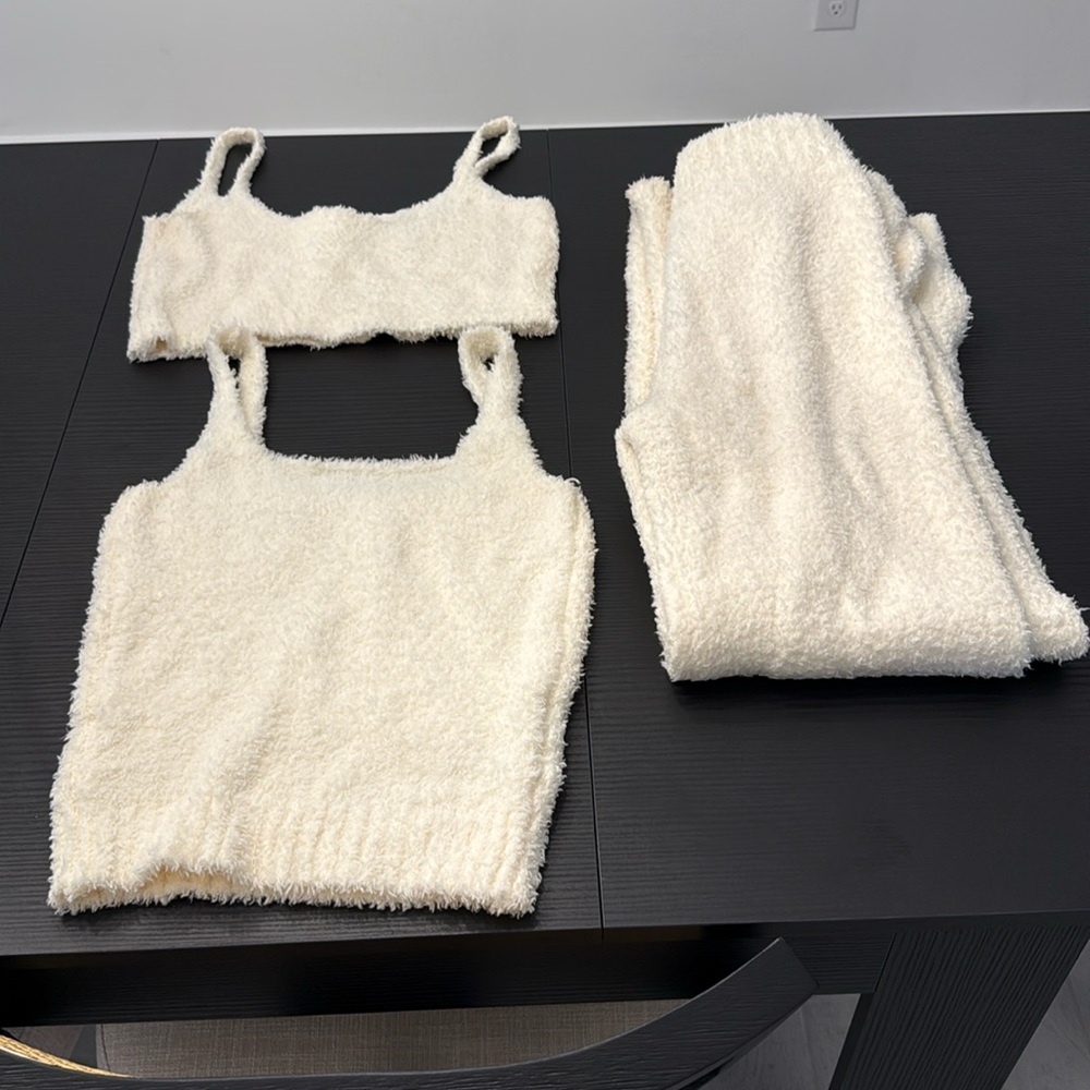 SKIMS Cozy pajama set Cream Women's Pants